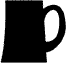 Silhouette of 1 Litre (Cut) Straight Sided Tankard